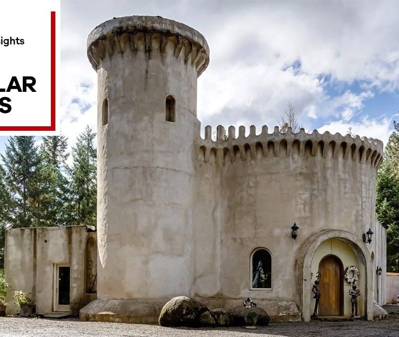 The concrete fortress, topped with a turret, in Eugene, OR, is this week's most popular home. It's listed for $1 million.